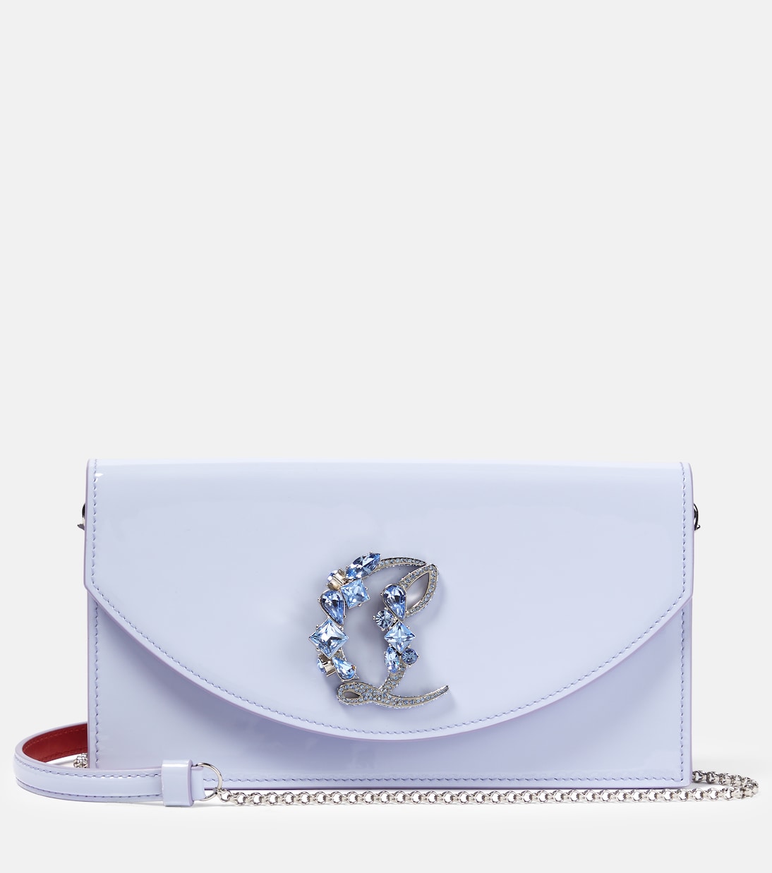 【本物保証】 patent Loubi54 leather Christian - purple in clutch バッグ