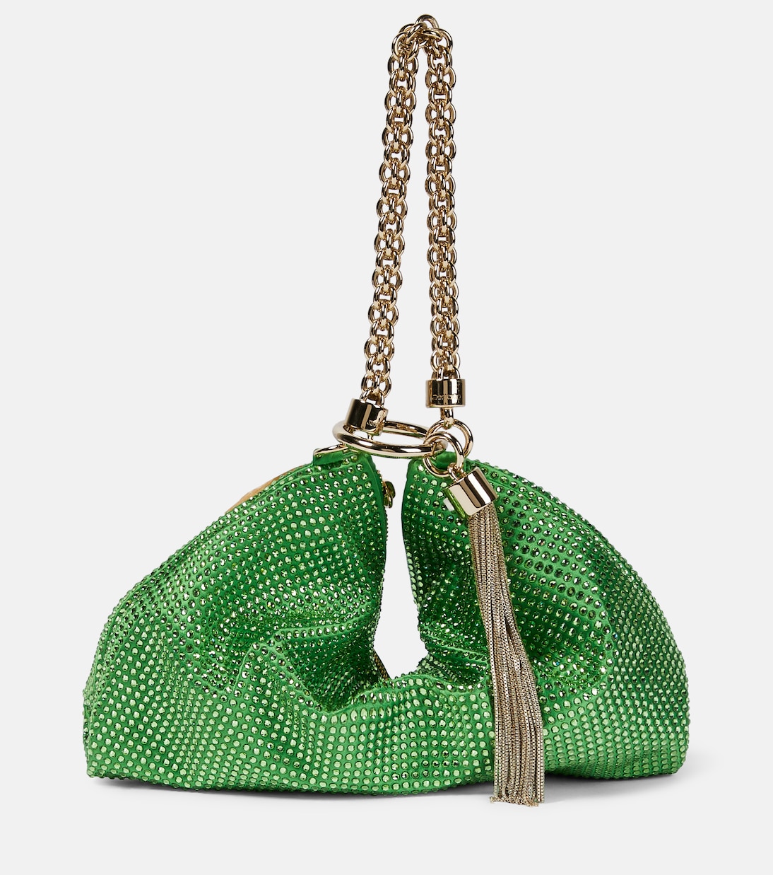 Callie crystal embellished pouch in green Jimmy Choo Mytheresa