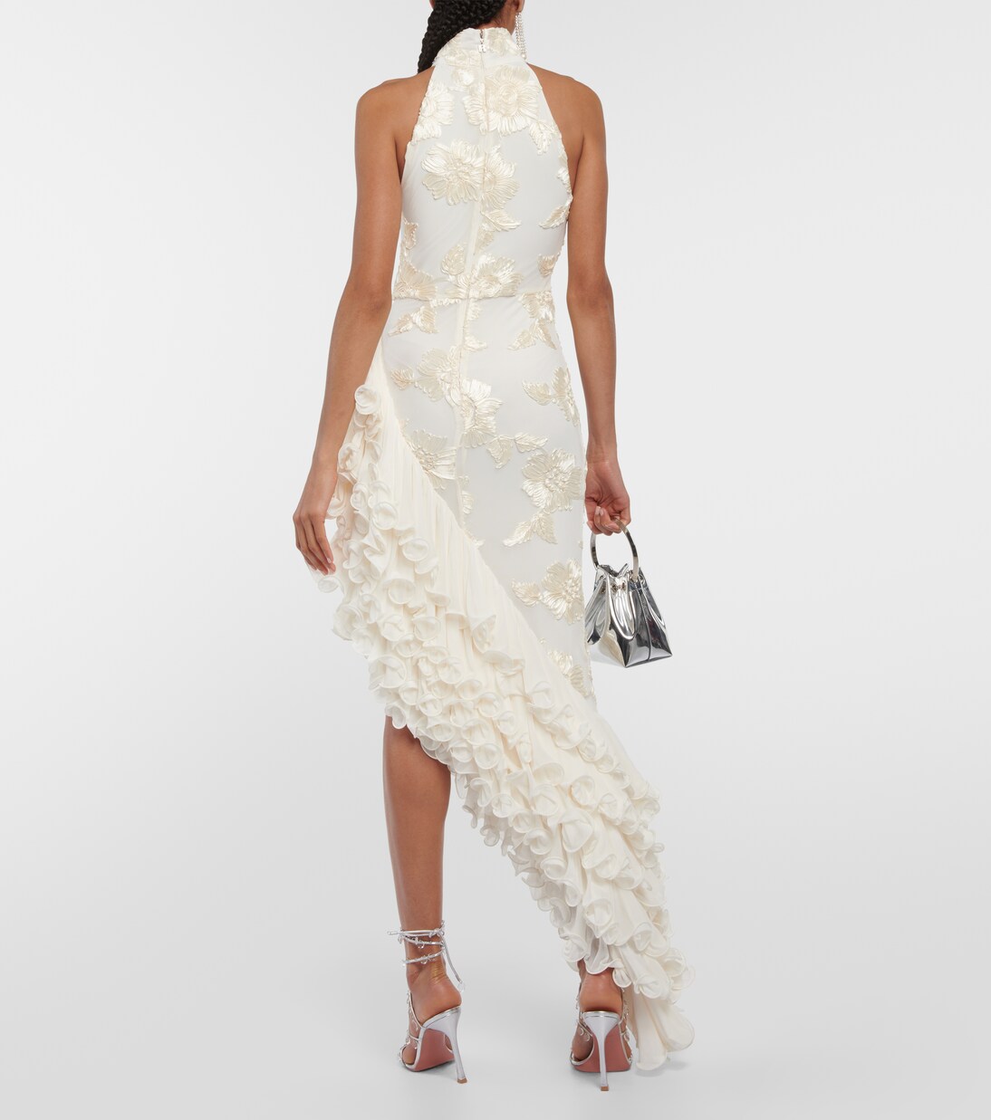 Asymmetric appliqué midi dress | Rotate