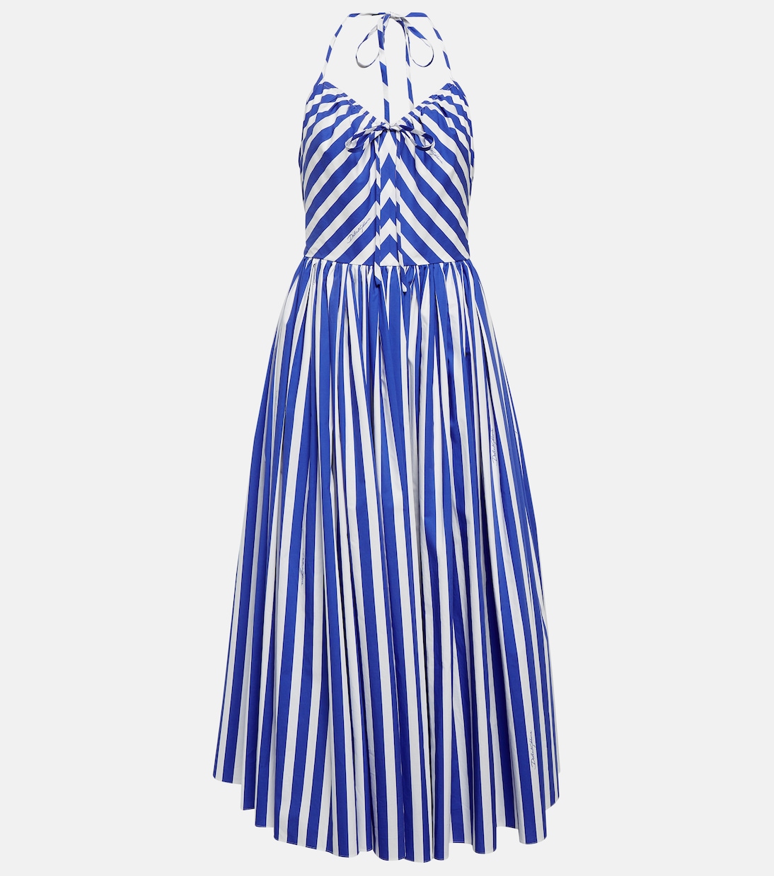 Abito midi Portofino a righe in cotone | Dolce&Gabbana