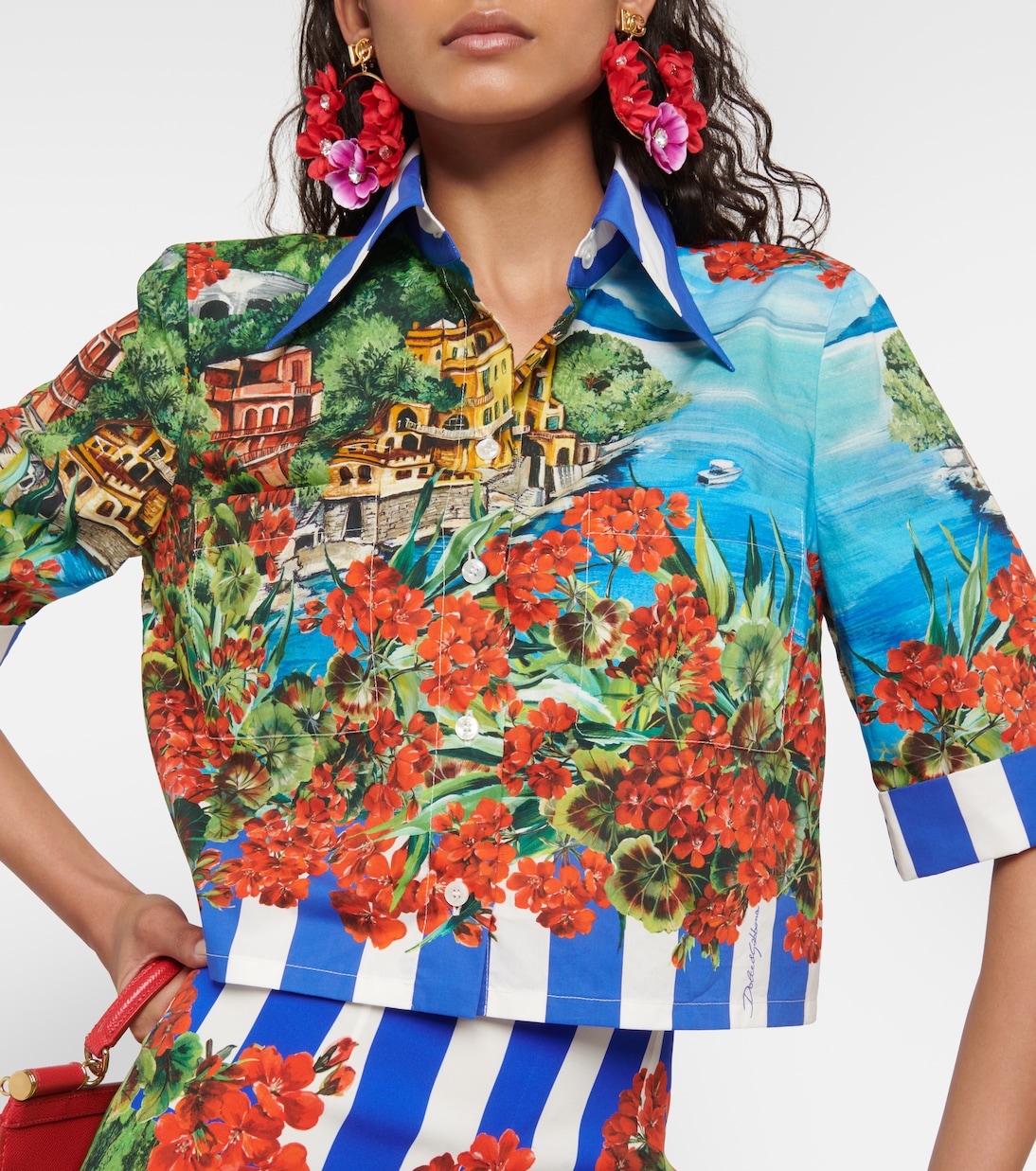 Portofino camisa en popelín de algodón | Dolce&Gabbana