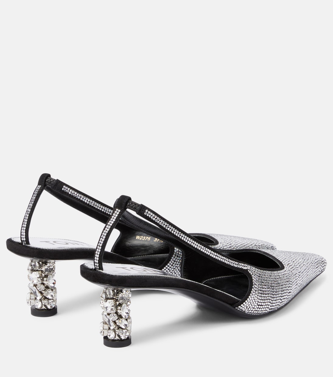 Pumps slingback in raso con cristalli | Tom Ford