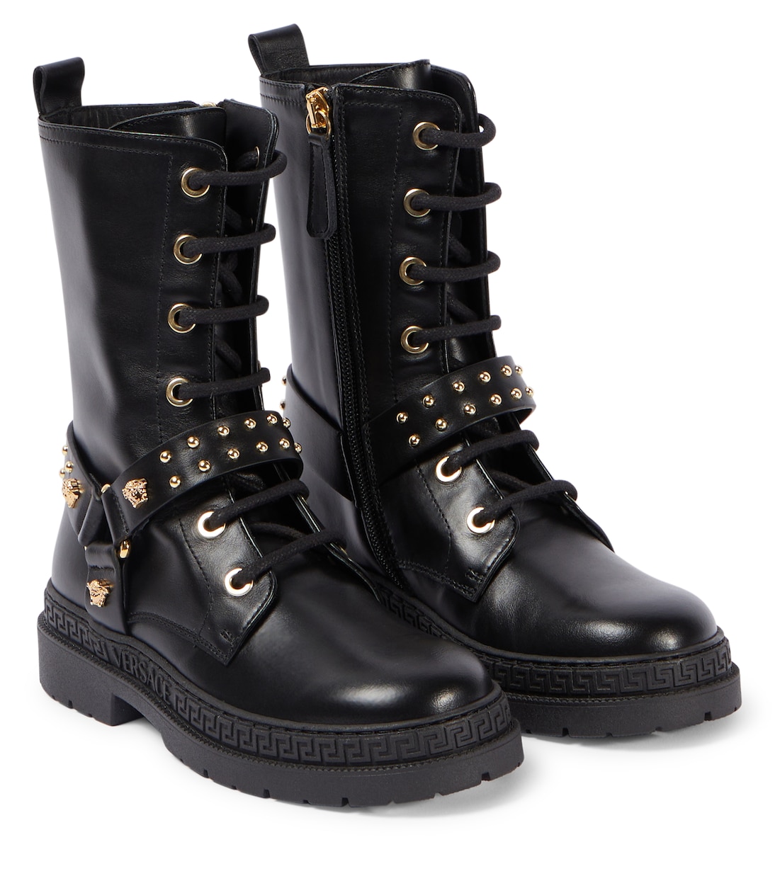 Stivali stringati Medusa in pelle | Versace Kids