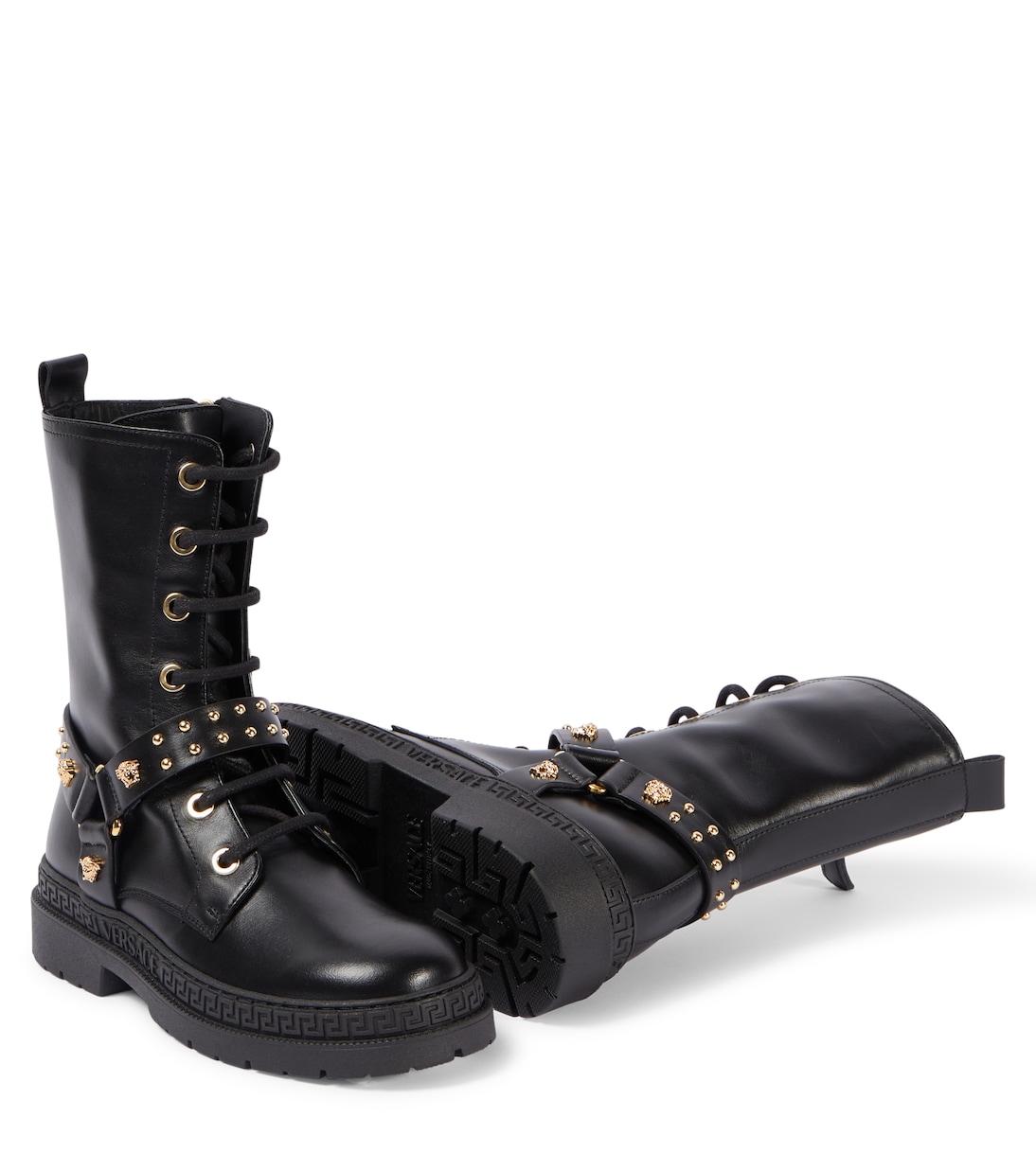 Stivali stringati Medusa in pelle | Versace Kids