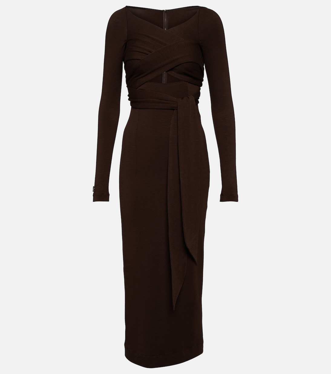 Draped wool-blend midi dress  | Dolce&Gabbana