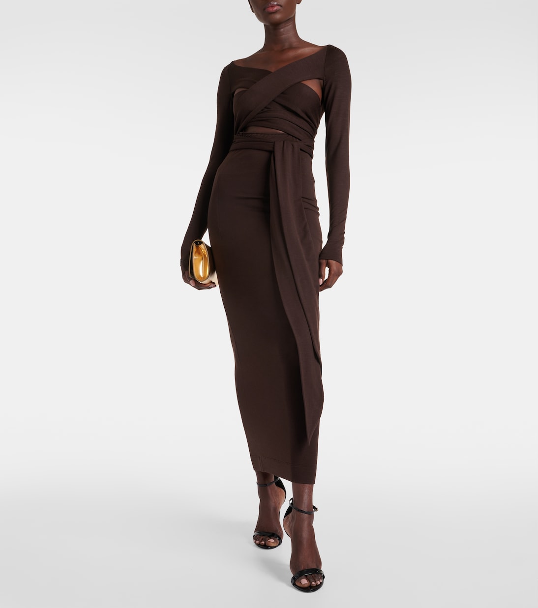 Draped wool-blend midi dress  | Dolce&Gabbana