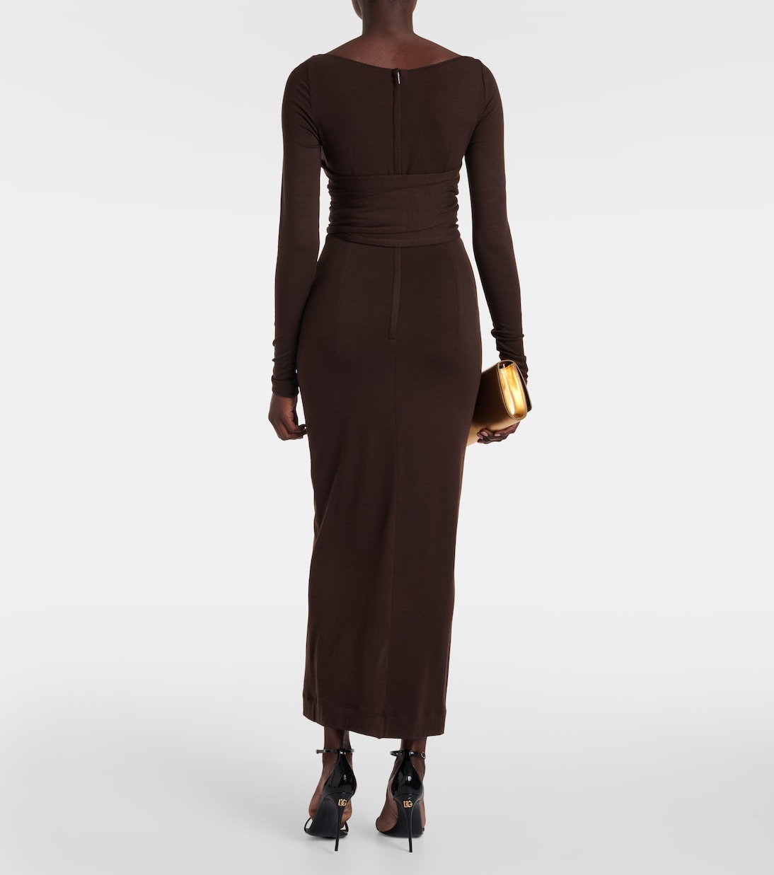 Draped wool-blend midi dress  | Dolce&Gabbana