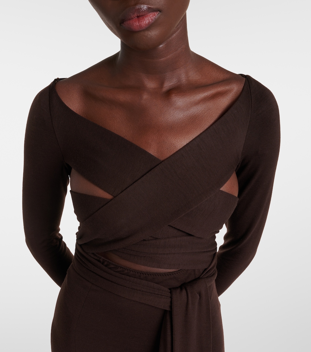 Draped wool-blend midi dress  | Dolce&Gabbana