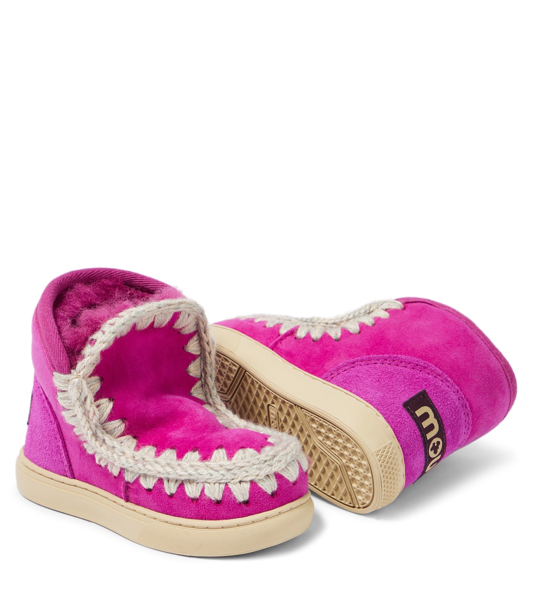 Shearling-lined suede sneakers | Mou Kids