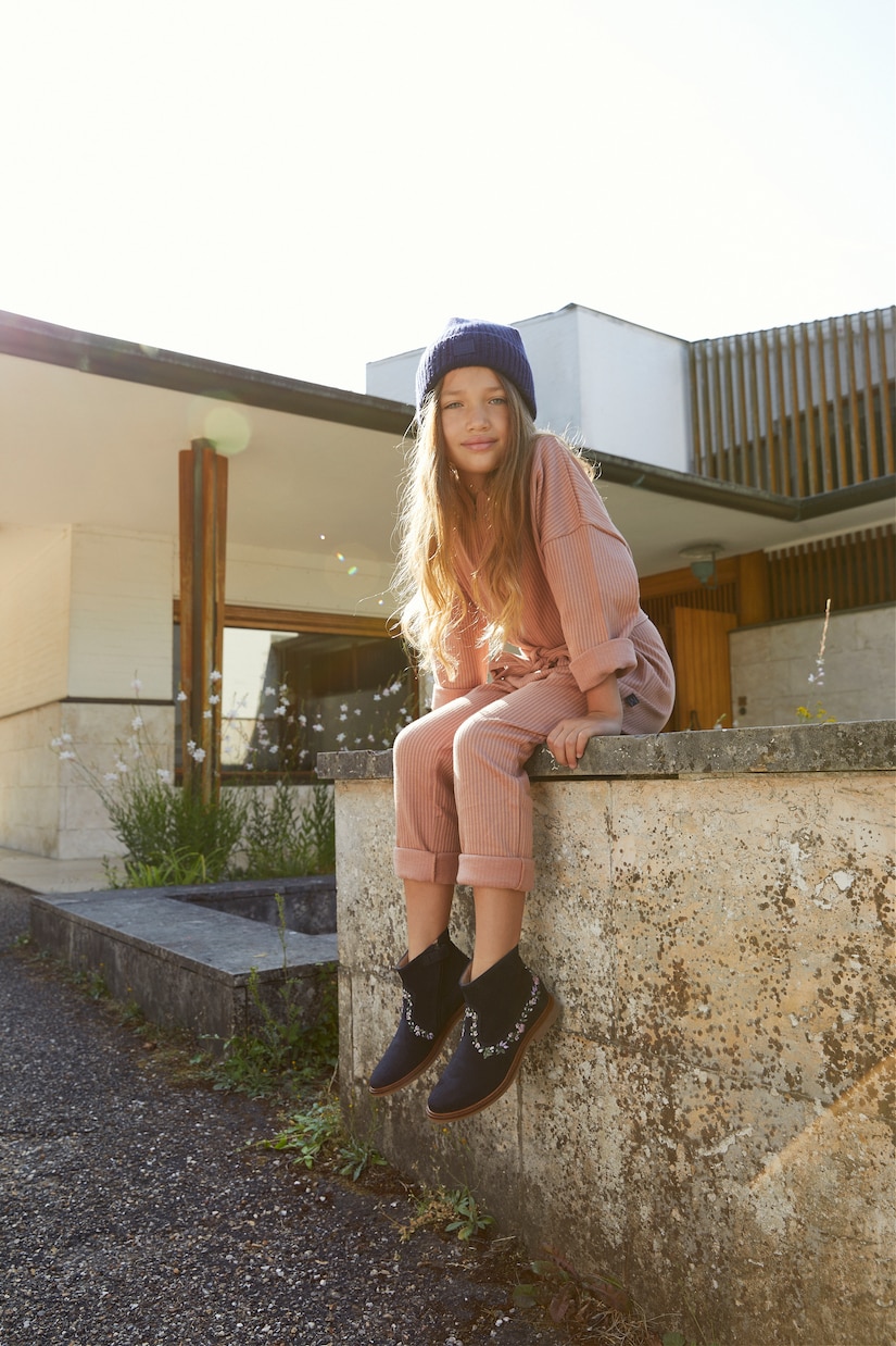 Bottes Sister Brodi brodées en daim | Pom d'Api