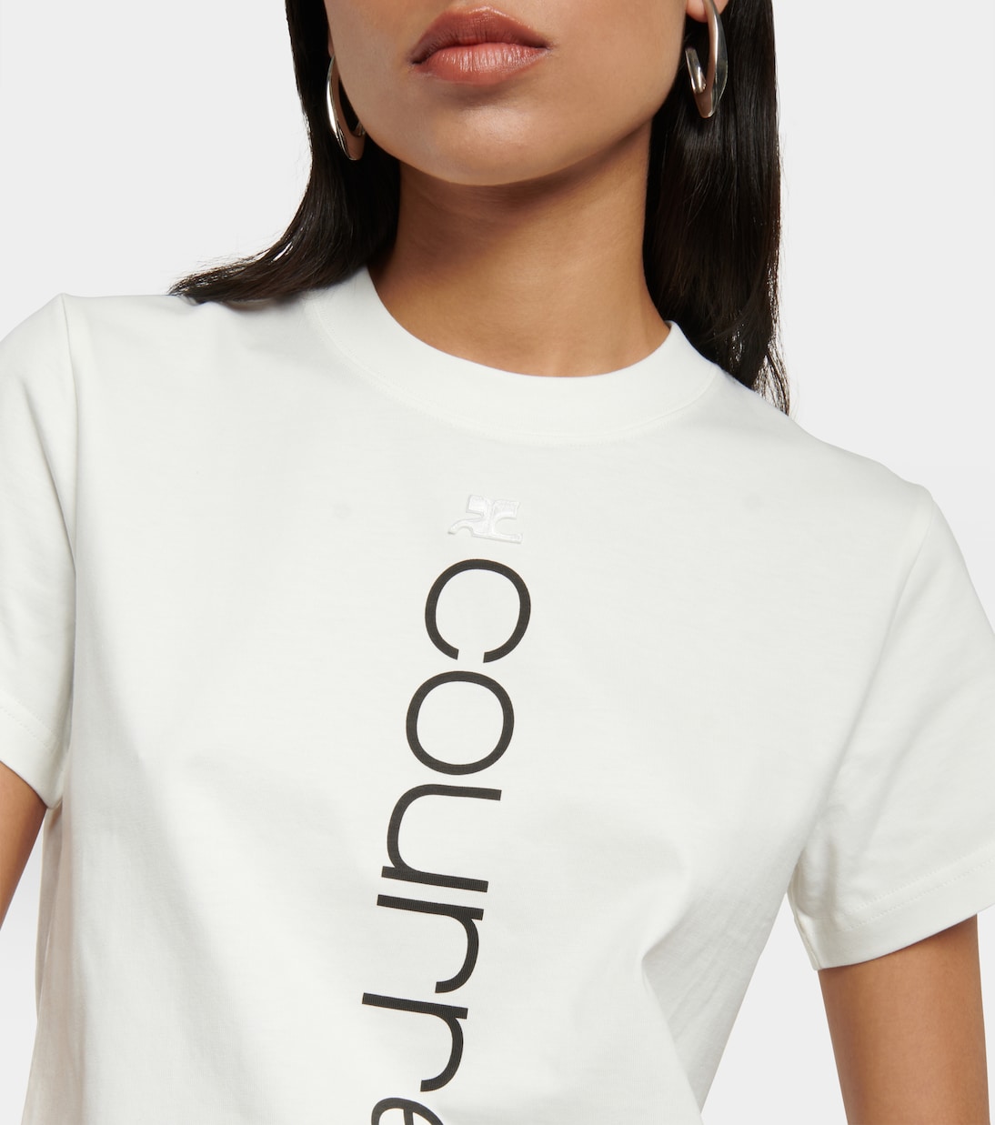 Logo printed cotton T-shirt | Courrèges