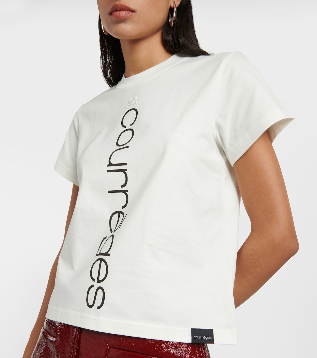 Logo printed cotton T-shirt | Courrèges