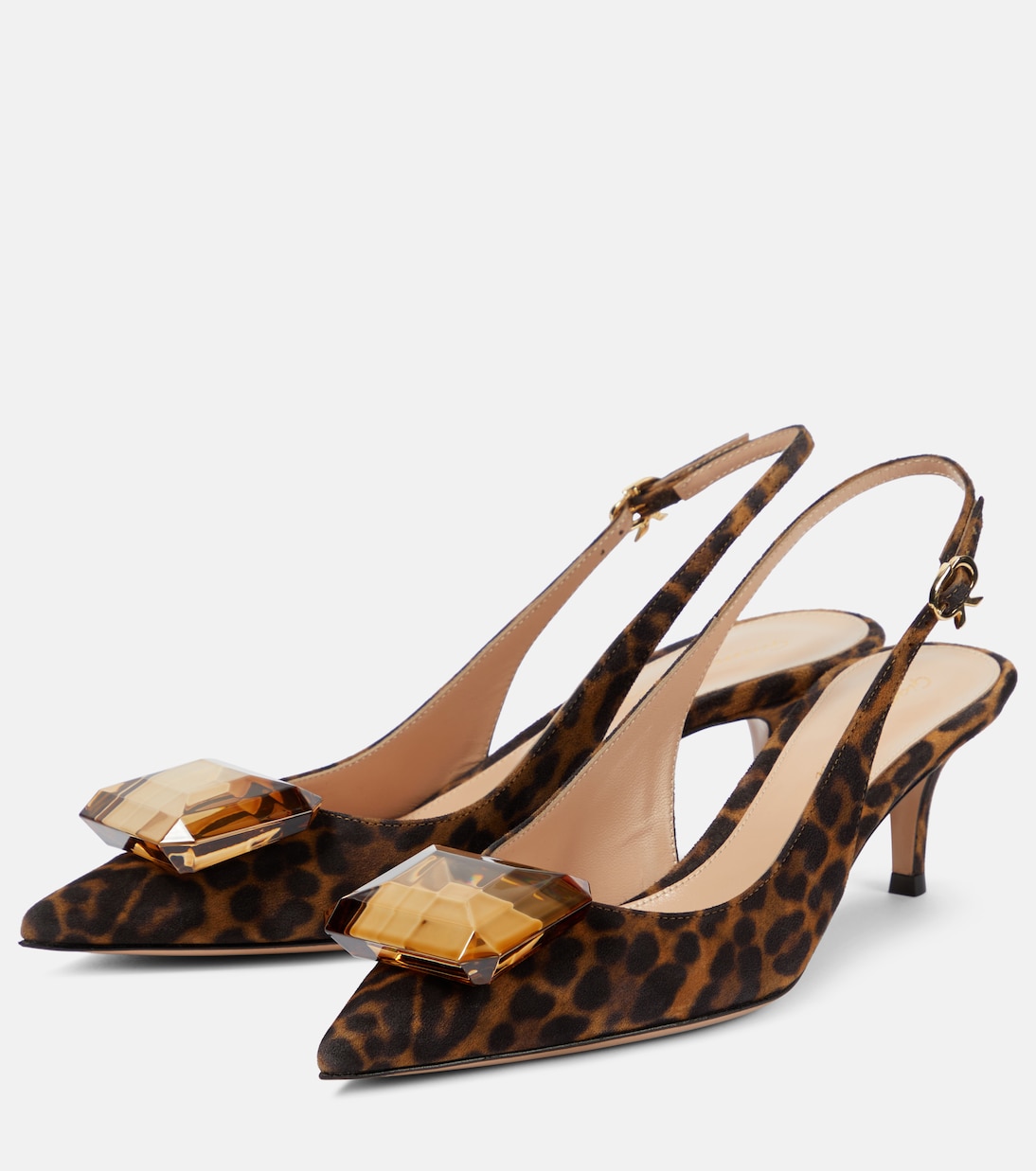 Jaipur embellished suede slingback pumps | Gianvito Rossi