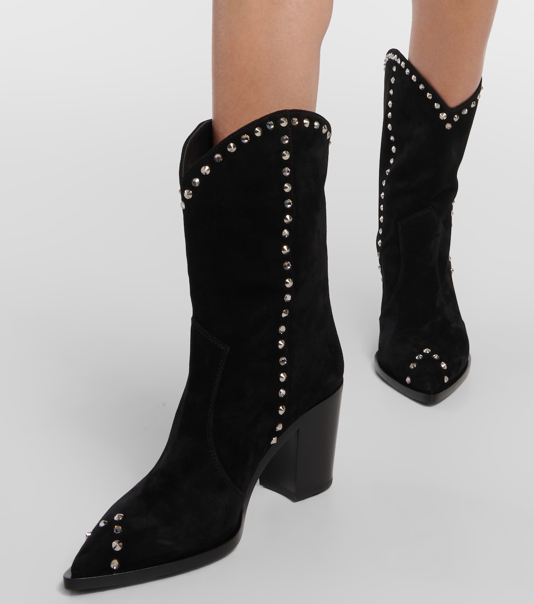 Verzierte Westernstiefel Denver aus Veloursleder | Gianvito Rossi