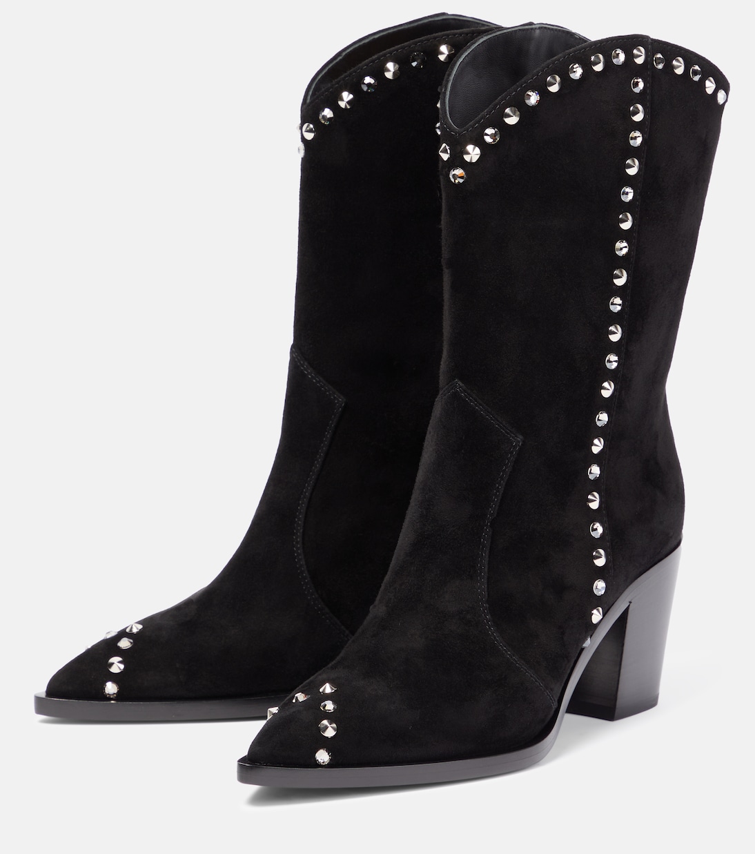 Verzierte Westernstiefel Denver aus Veloursleder | Gianvito Rossi