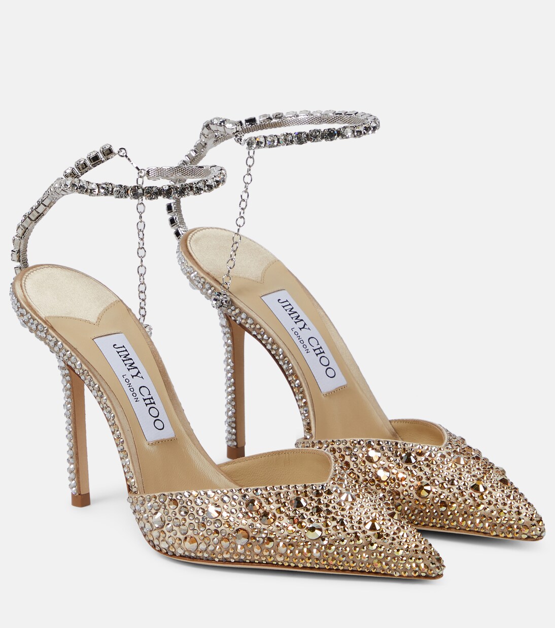 Verzierte Pumps Saeda 100 aus Satin | Jimmy Choo