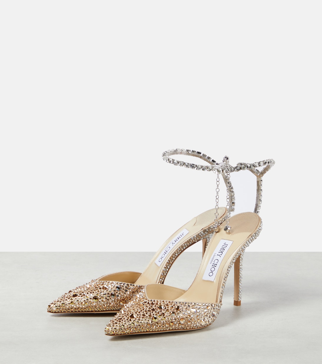 Verzierte Pumps Saeda 100 aus Satin | Jimmy Choo
