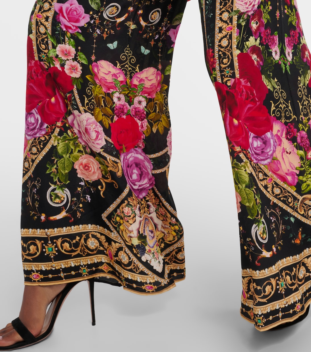 Printed strapless silk jumpsuit | Camilla