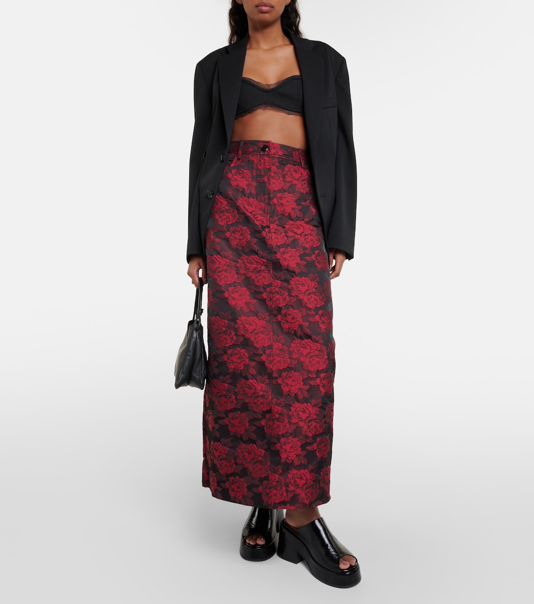 Floral jacquard maxi skirt | Ganni