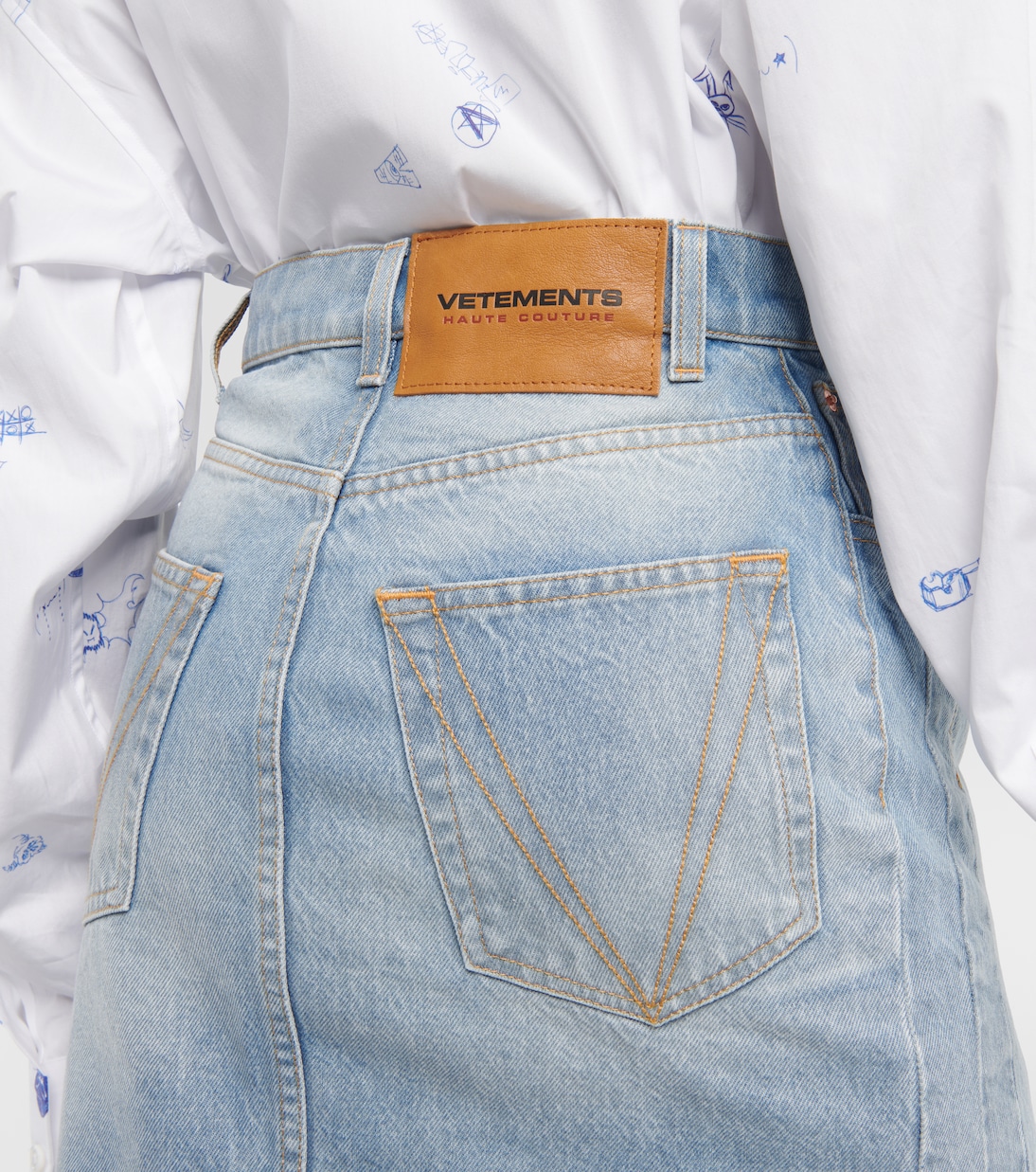 Falda midi de denim | Vetements