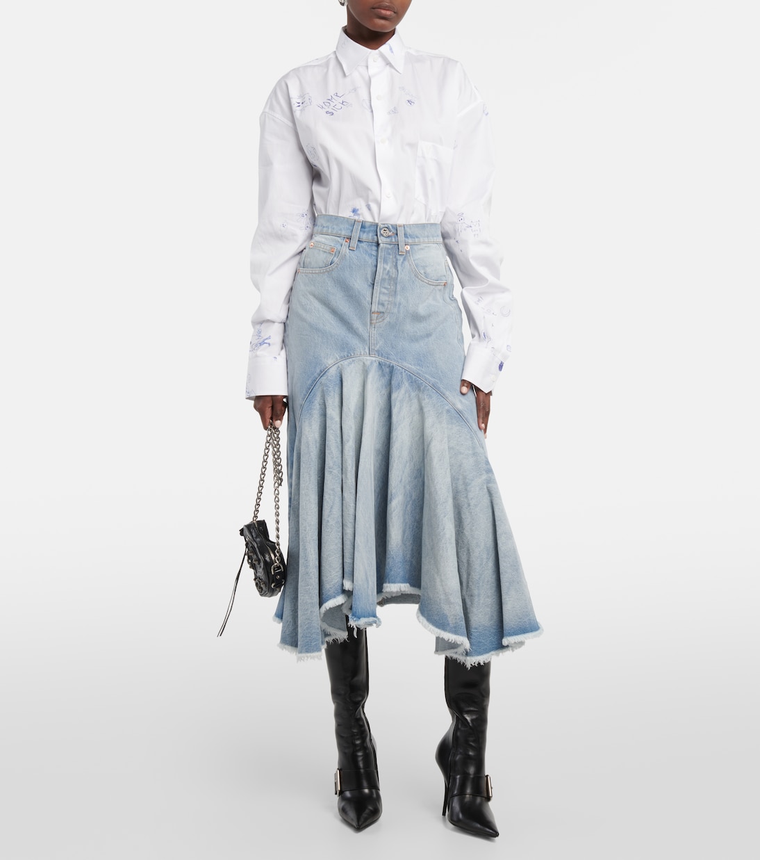 Falda midi de denim | Vetements