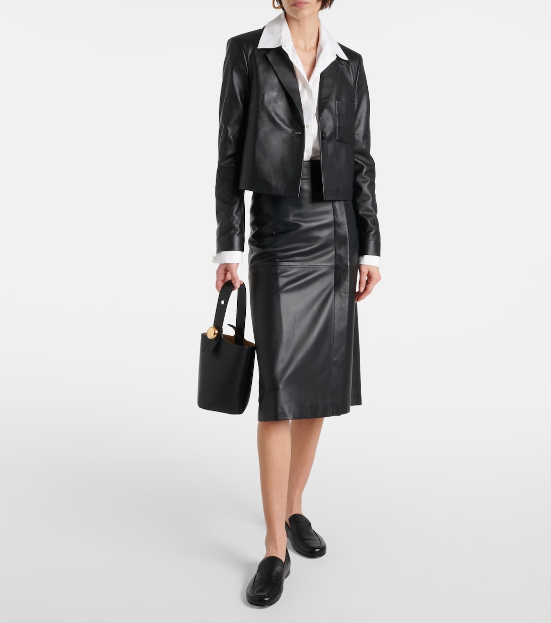 Cropped leather jacket | Joseph