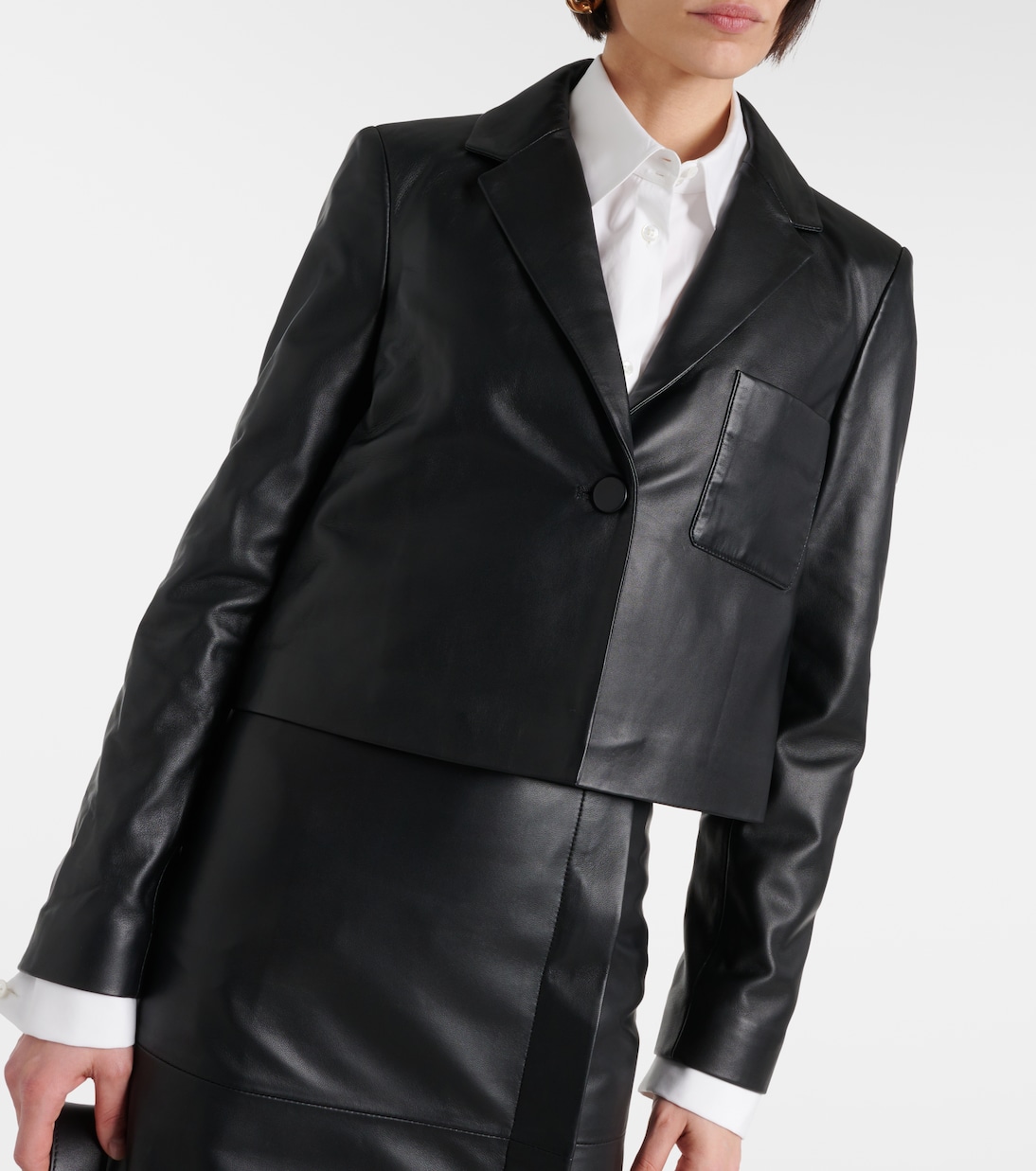 Cropped leather jacket | Joseph