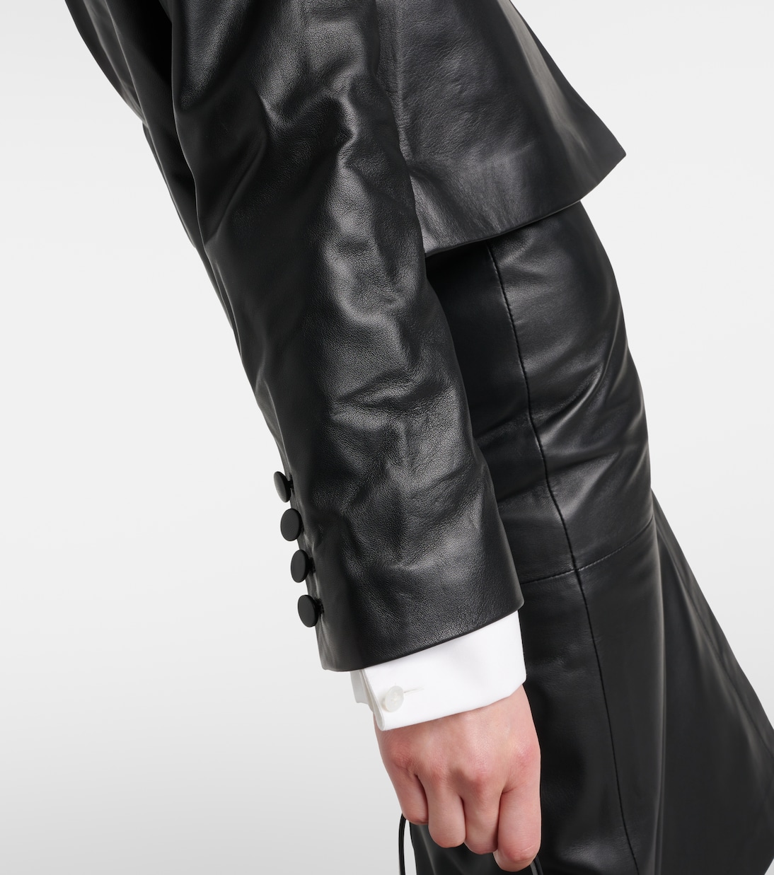 Cropped leather jacket | Joseph