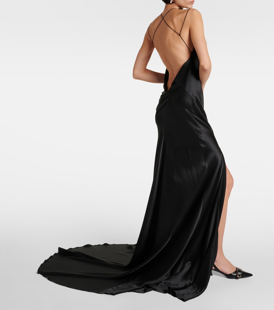 Robe longue en satin de soie | Givenchy