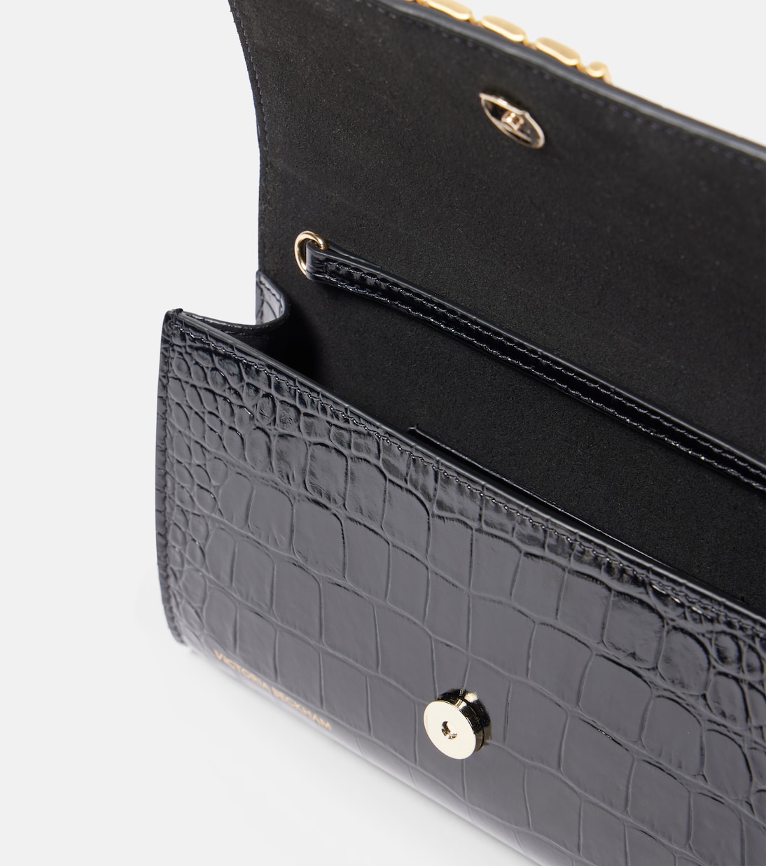 Croc-effect leather wallet on chain | Victoria Beckham