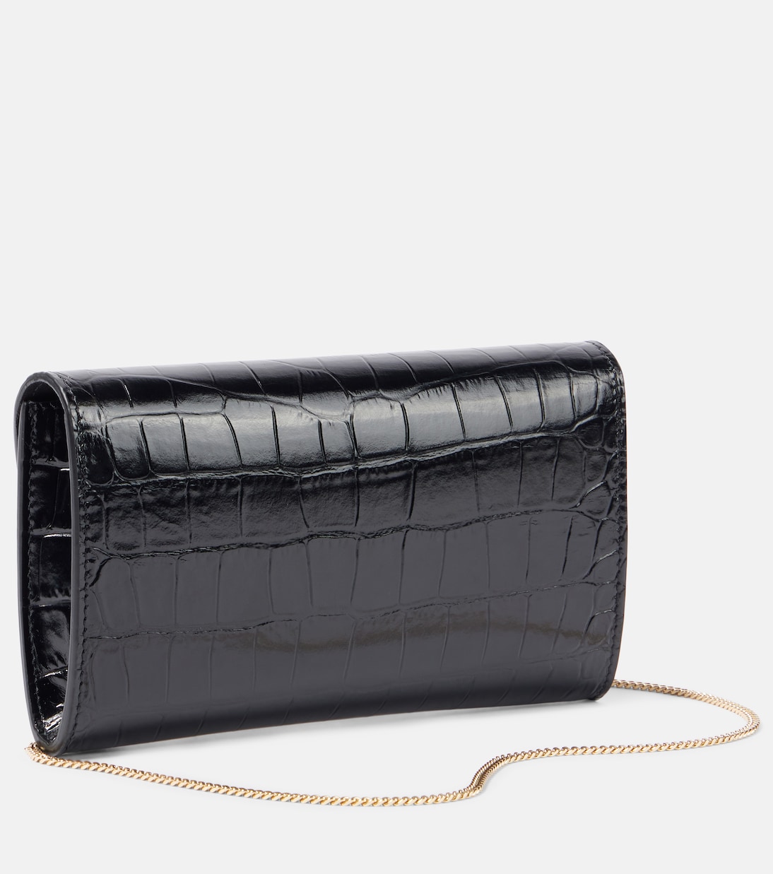 Croc-effect leather wallet on chain | Victoria Beckham