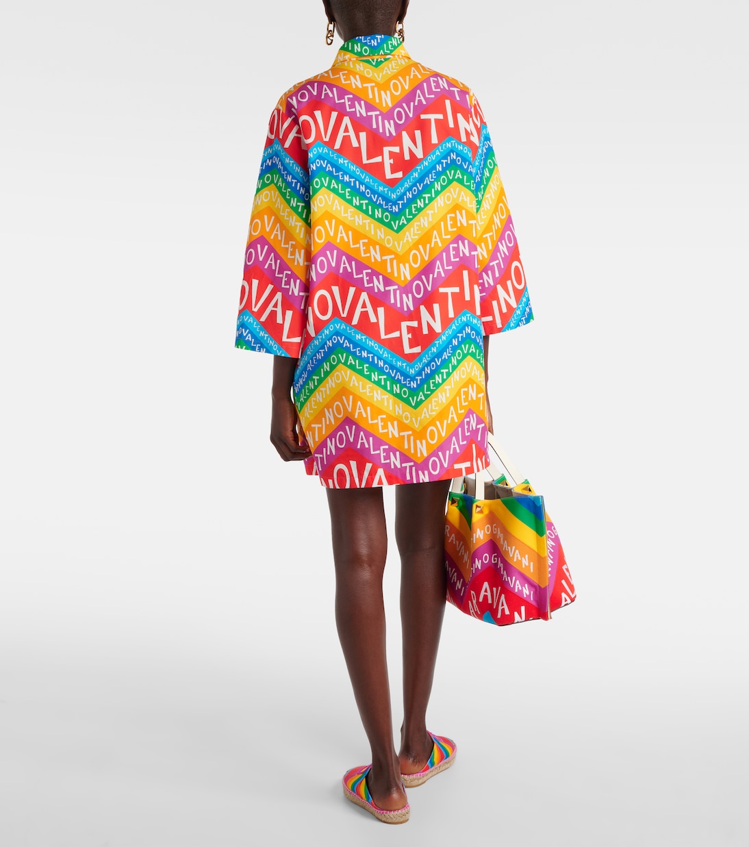 Vestido camisero de algodón con logo | Valentino