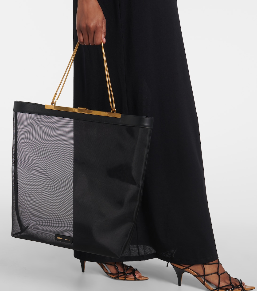 Shopper Augusta in mesh con pelle | Khaite