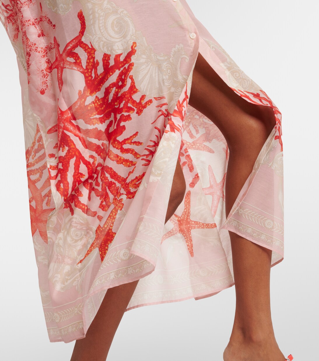 Barocco Sea cotton and silk beach cover up in multicoloured Versace Mytheresa