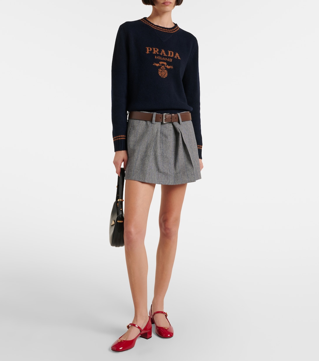 Checked wool miniskirt | Prada