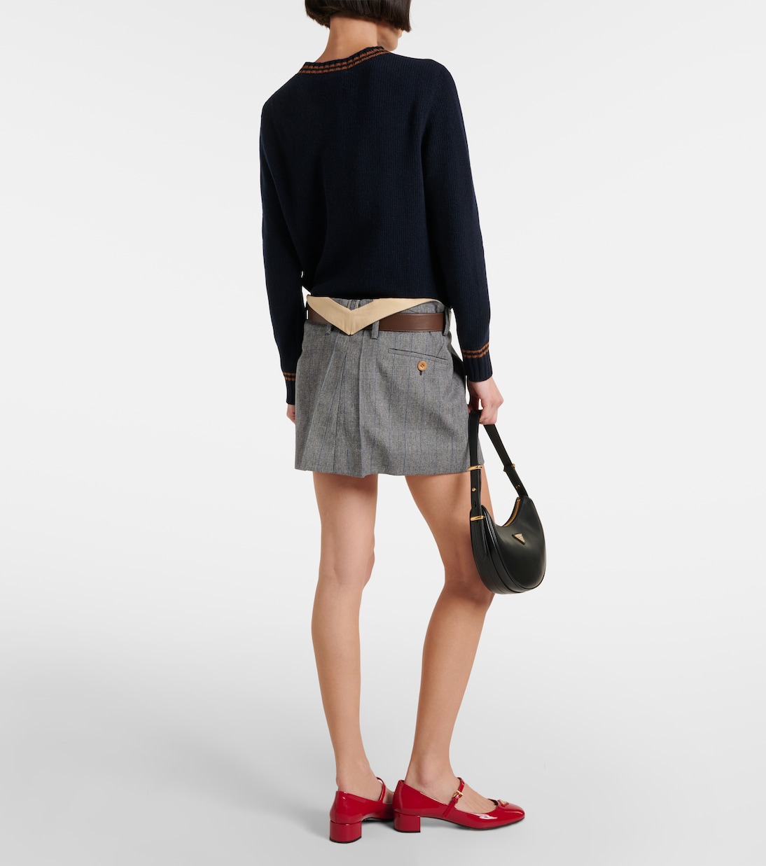 Checked wool miniskirt | Prada