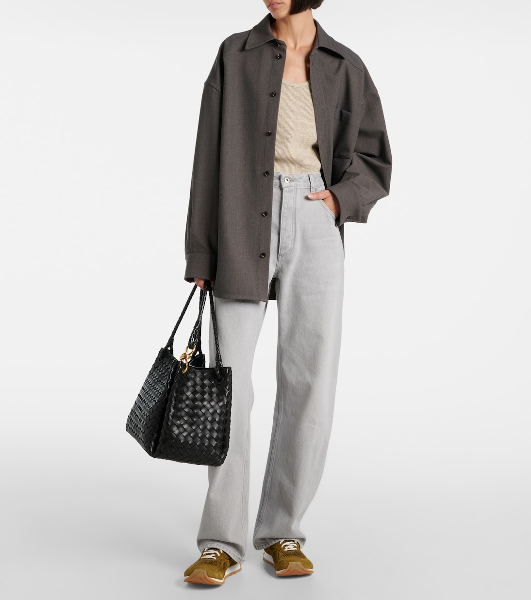 Baskets Orbit en résille et daim | Bottega Veneta