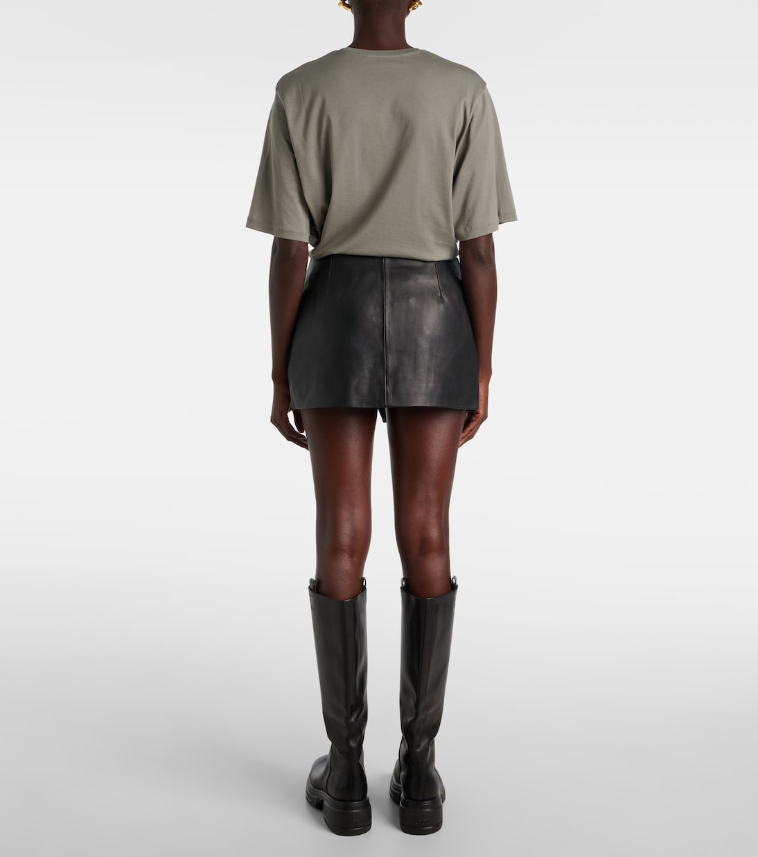 Jupe portefeuille Cleo en cuir | The Frankie Shop