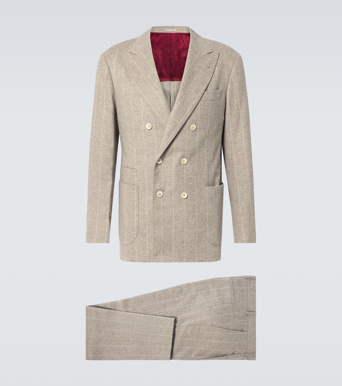 Striped wool and cashmere suit | Brunello Cucinelli