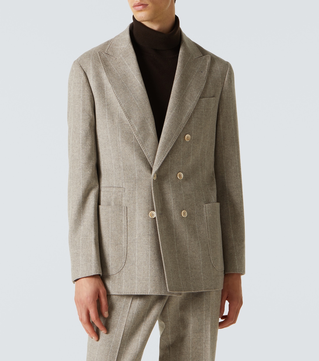Striped wool and cashmere suit | Brunello Cucinelli