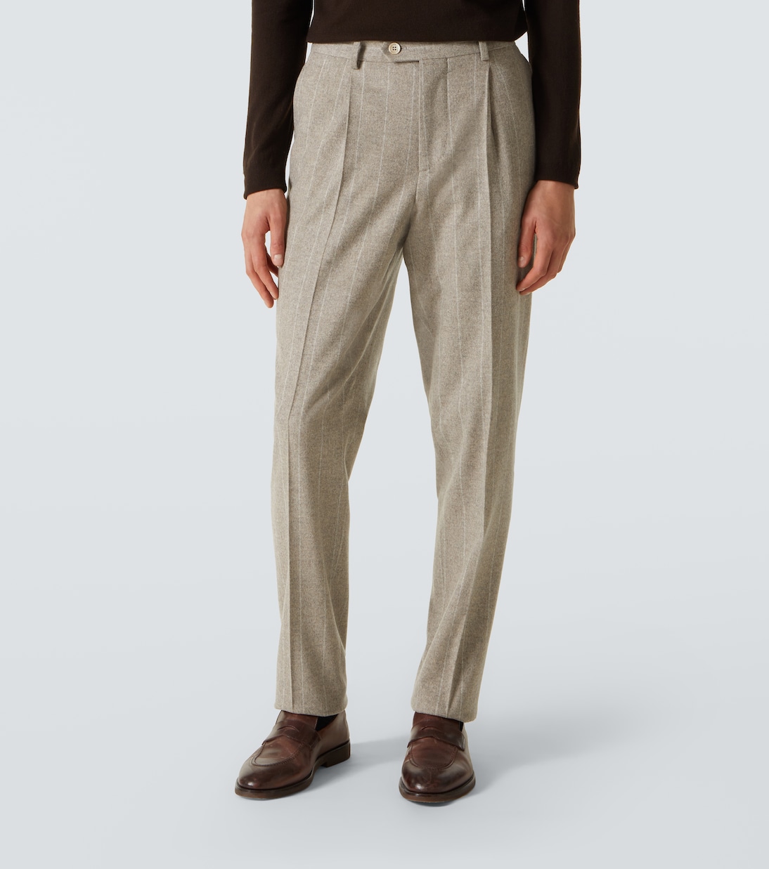 Striped wool and cashmere suit | Brunello Cucinelli
