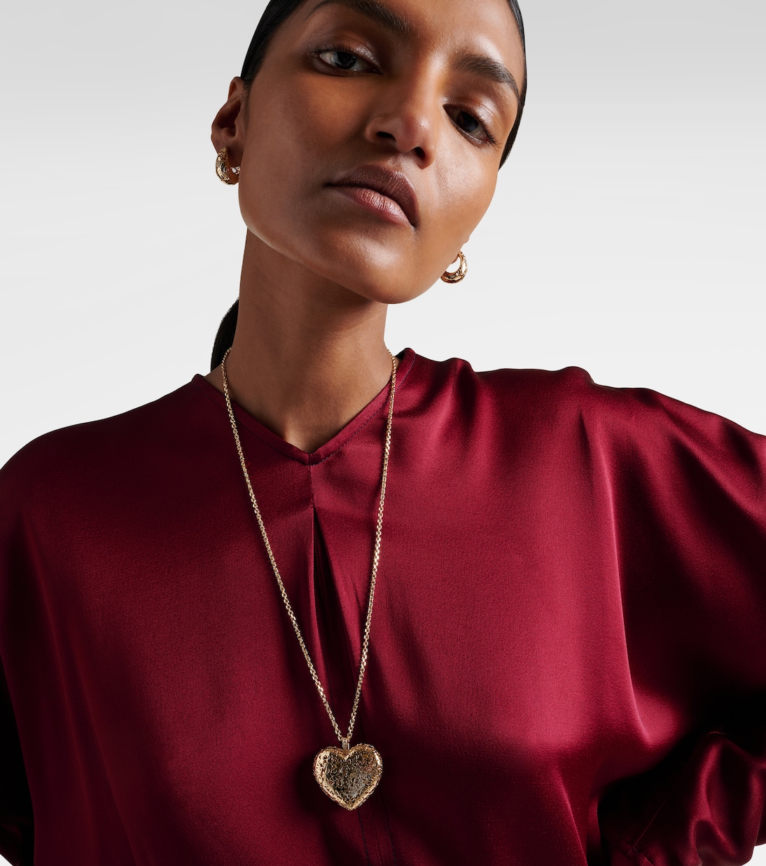 Collier Puffy Icon Wallpaper Heart en or 14 ct et diamants | Sydney Evan
