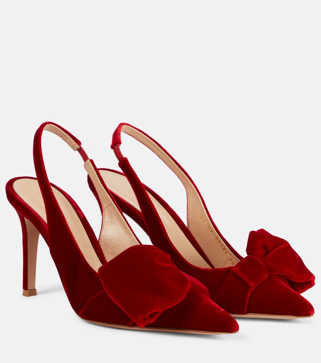 85 bow-detail velvet slingback pumps | Gianvito Rossi