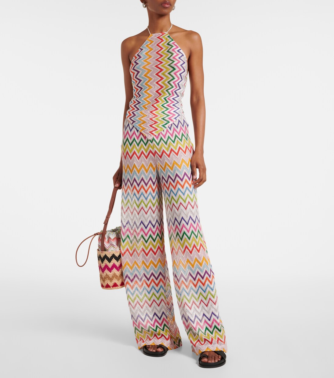 ZigZag knitted open-back halterneck top | Missoni