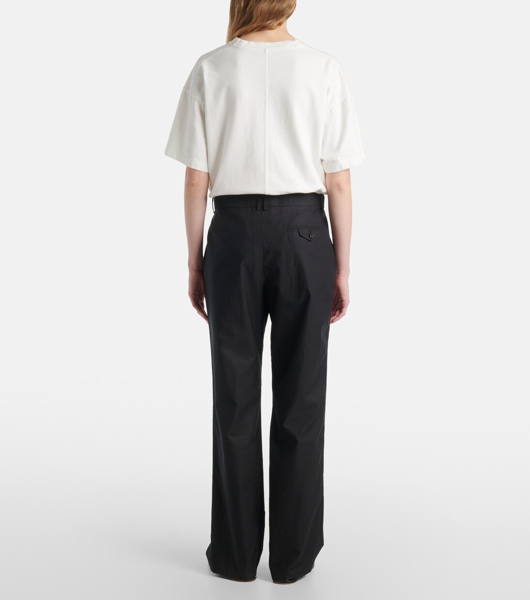 Gerade Mid-Rise-Hose Zuzana aus Baumwoll-Twill | The Row