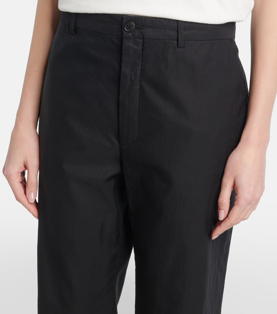 Gerade Mid-Rise-Hose Zuzana aus Baumwoll-Twill | The Row