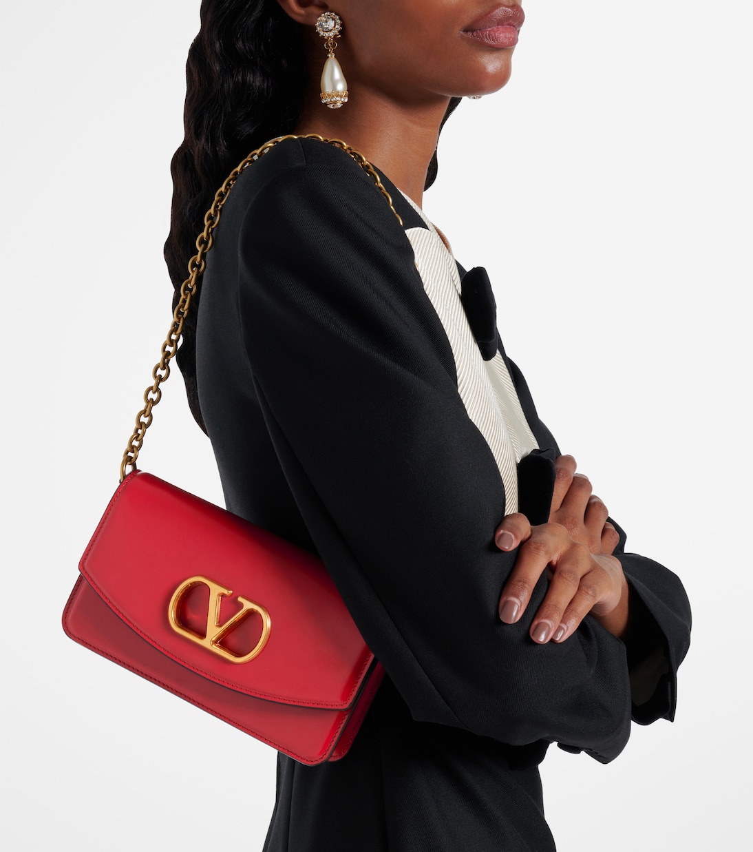 Clutch Vain VLogo Small aus Leder | Valentino Garavani
