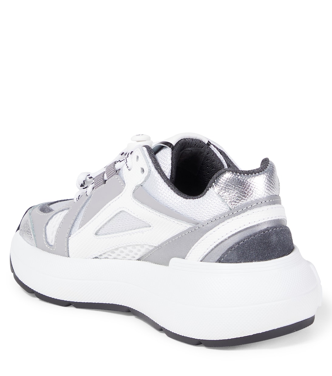 Embossed logo leather-trimmed sneakers | Dolce&Gabbana Kids