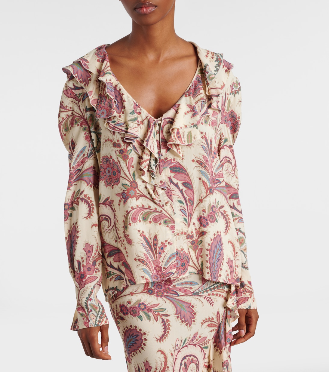 Printed ruffled blouse | Etro