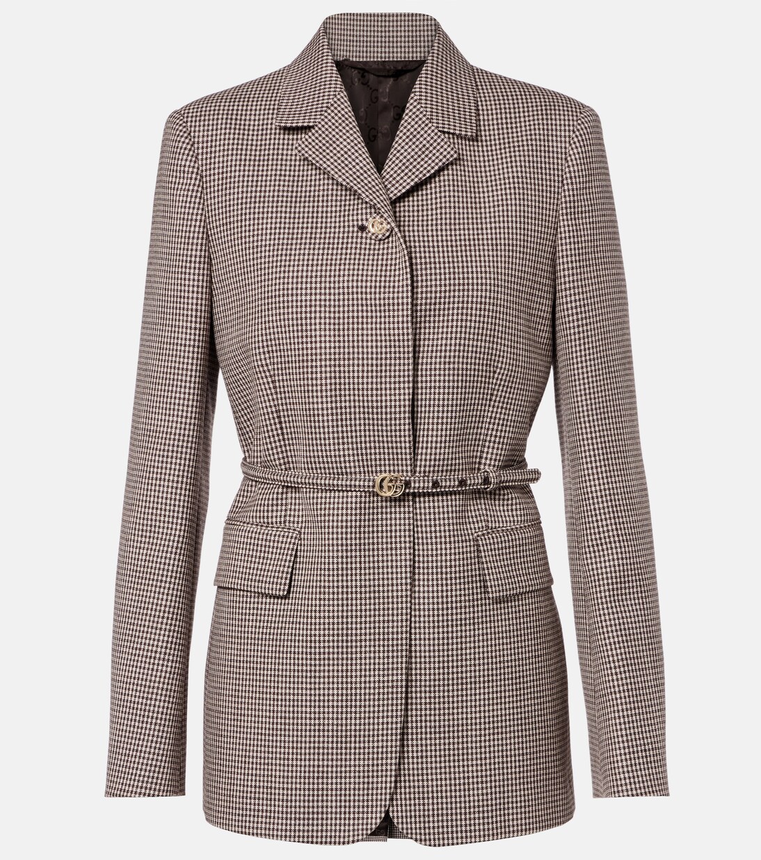 Blazer Double G en laine à carreaux | Gucci